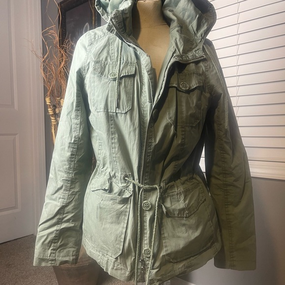 Jou Jou Jackets & Blazers - Jou Jou Olive Green Utility Jacket with Hood